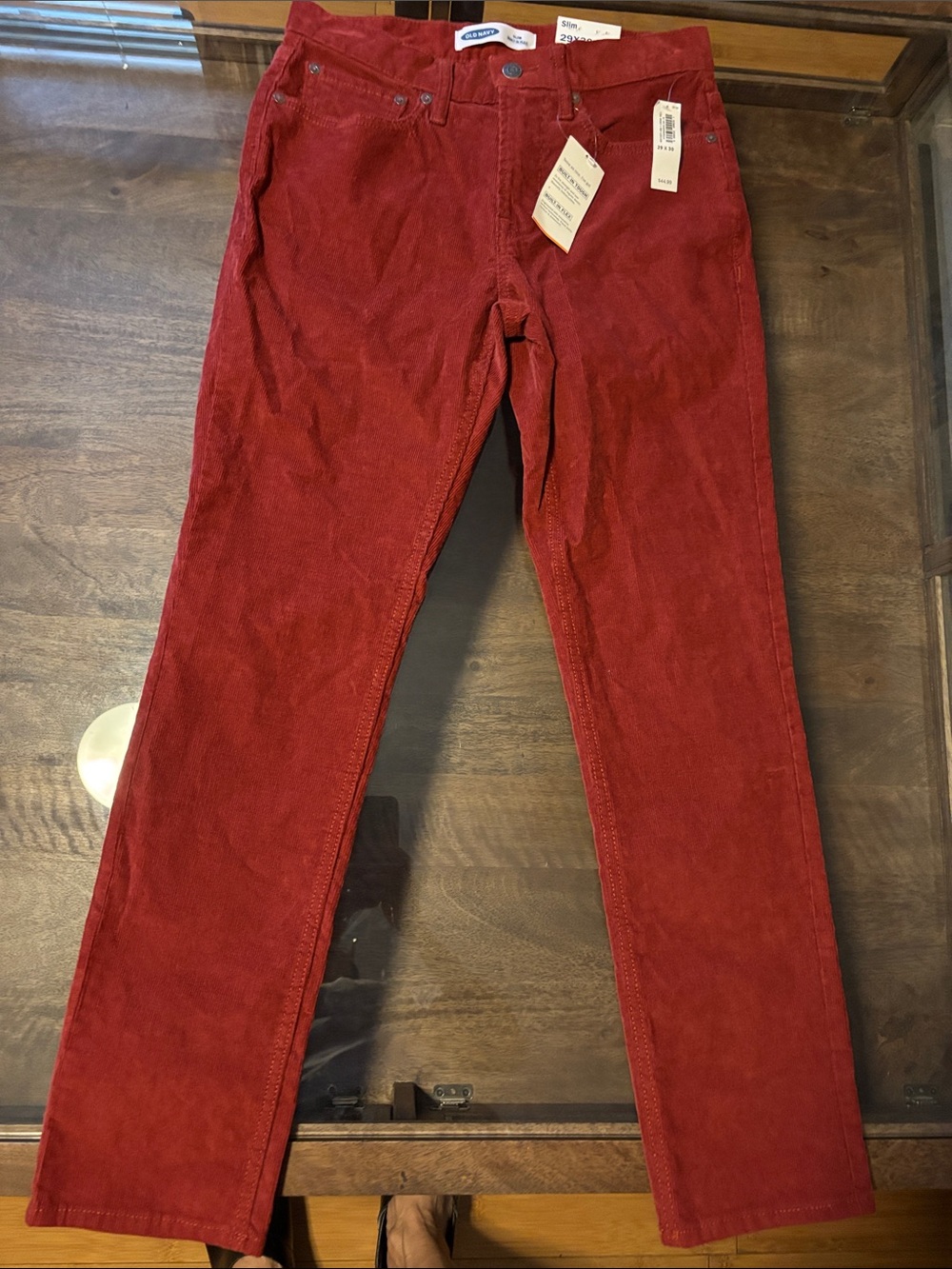 Old Navy Maroon  Corduroy Jeans - Slim Fit-built in flex. NWT